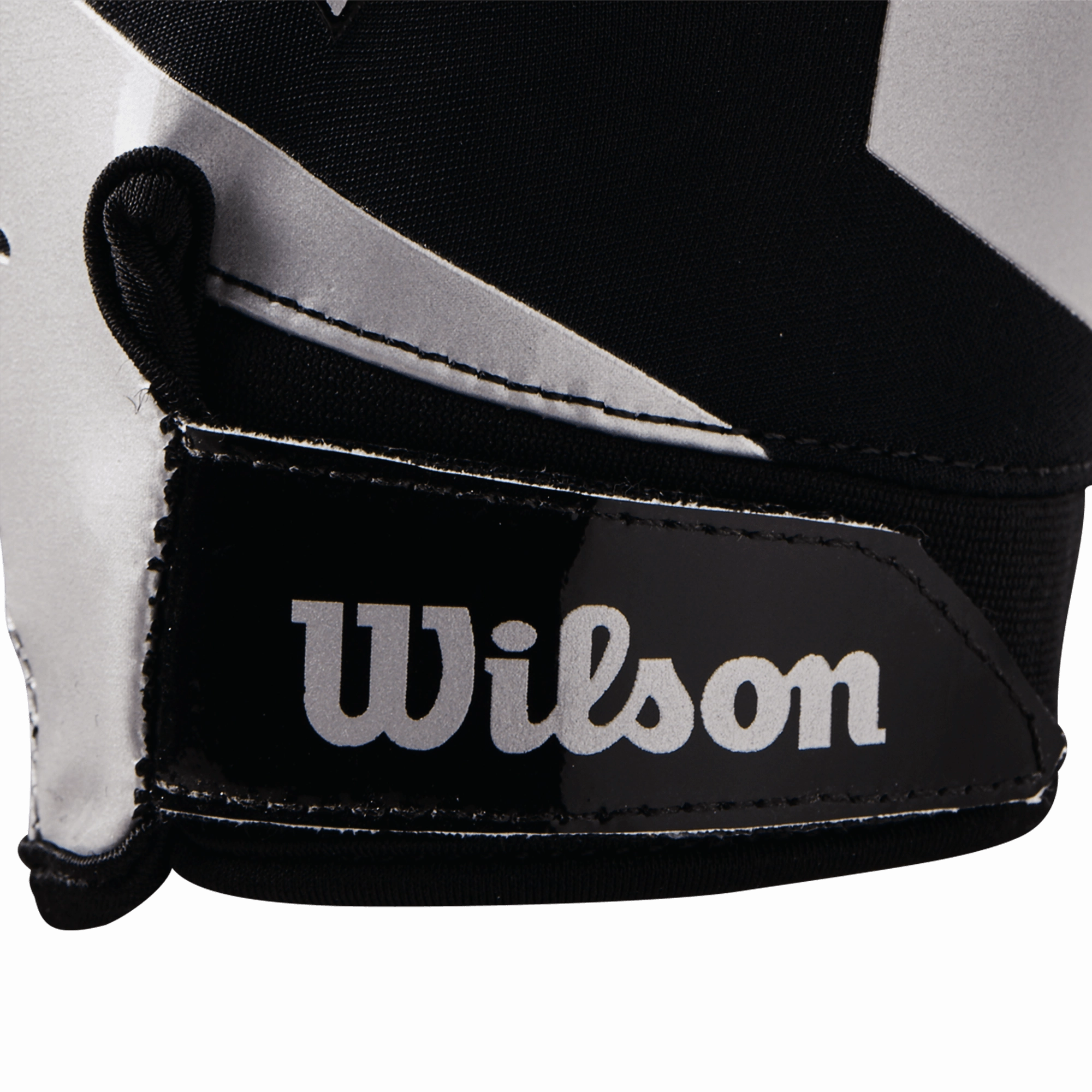 NFL Shield Wilson Stretch Fit Adult Receiver Gloves - Black/Silver