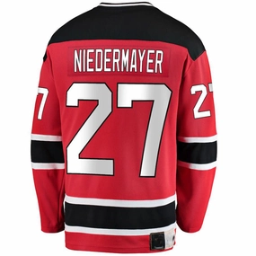 NJ.Devils #27 Scott Niedermayer Fanatics Branded Premier Breakaway Retired Player Jersey Red Stitched American Hockey Jerseys