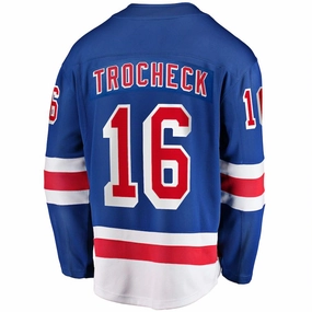 NY.Rangers #16 Vincent Trocheck Fanatics Branded Home Breakaway Player Jersey  Blue Stitched American Hockey Jerseys