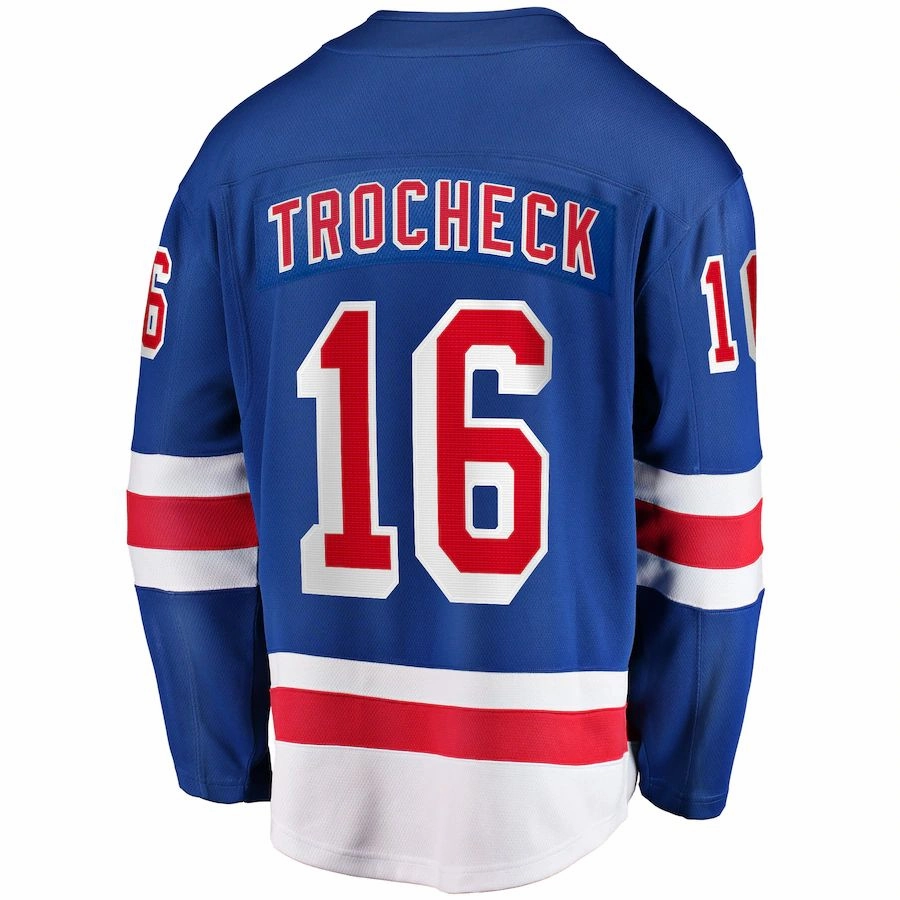 NY.Rangers #16 Vincent Trocheck Fanatics Branded Home Breakaway Player Jersey  Blue Stitched American Hockey Jerseys