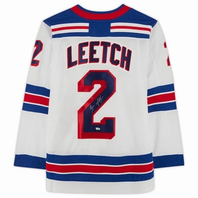 NY.Rangers #2 Brian Leetch Rangers Fanatics Authentic Autographed White Stitched American Hockey Jerseys