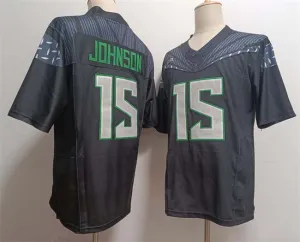 O.Ducks #15 Tez Johnson Black 2024 F.U.S.E. Stitched American College Jerseys