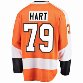 P.Flyers #79 Carter Hart Fanatics Branded Home Premier Breakaway Player Jersey Orange Stitched American Hockey Jerseys