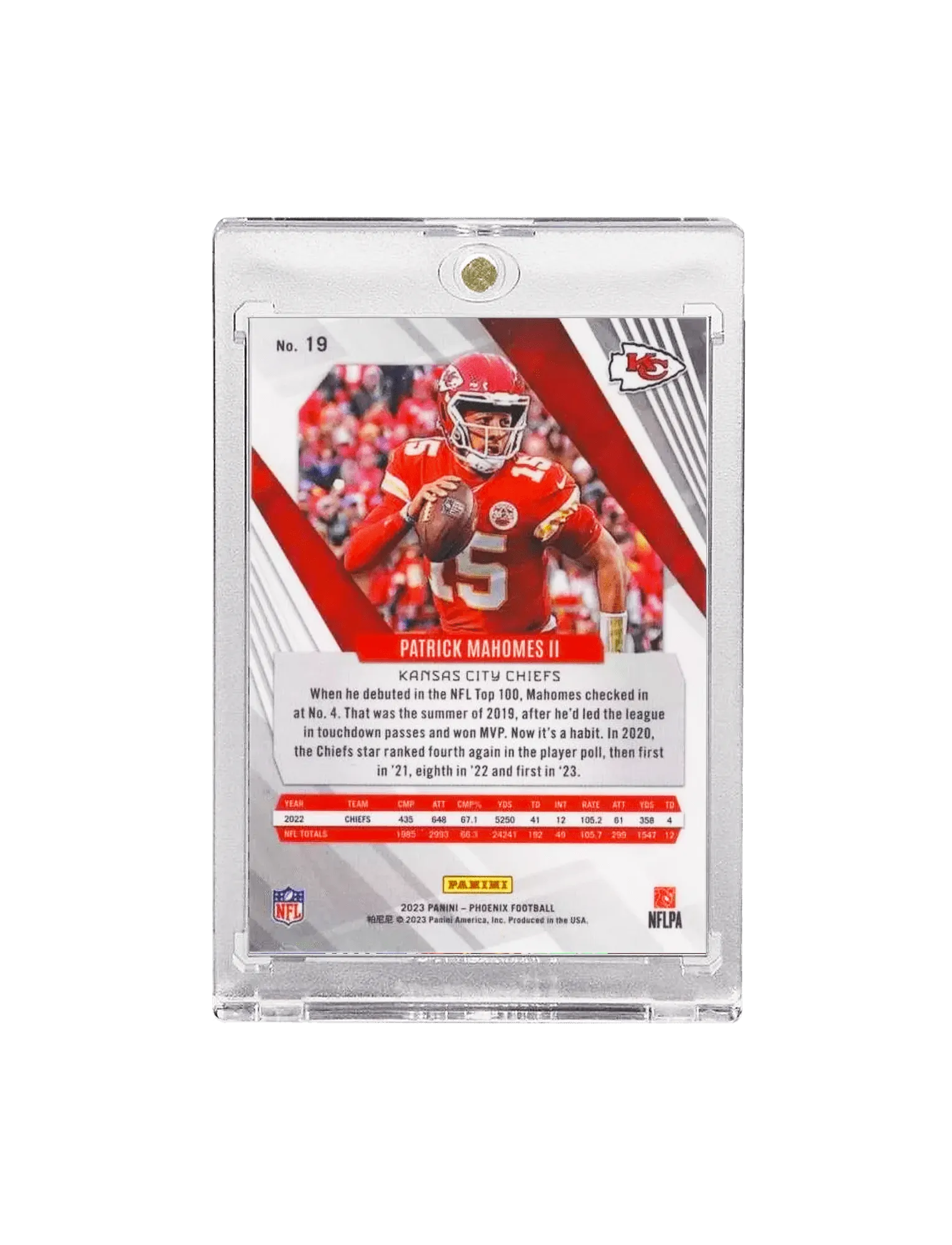 Patrick Mahomes Kansas City Chiefs Panini NFL 23 Phoenix Silver Card