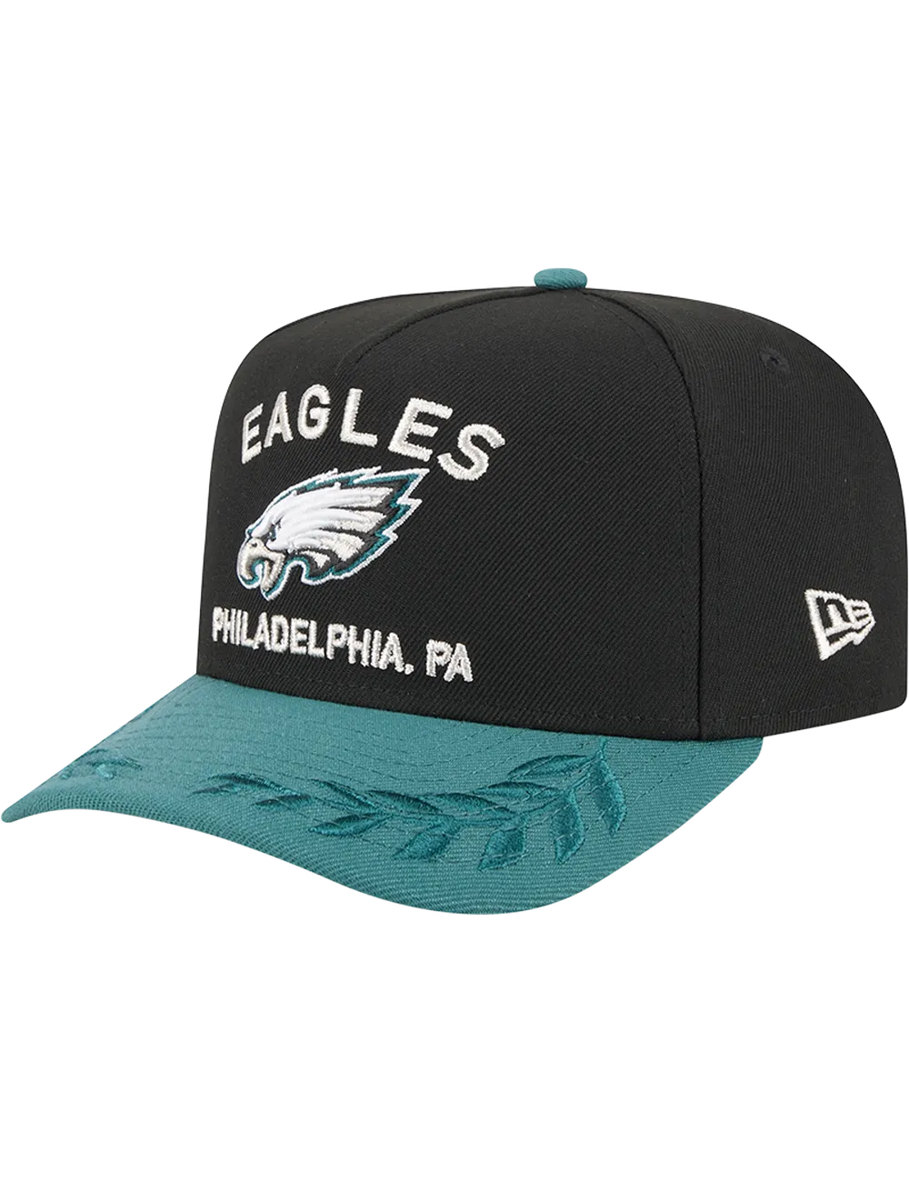 Philadelphia Eagles New Era NFL 25 Draft Pre-Curved 9FIFTY A-Frame Snapback Hat - Black
