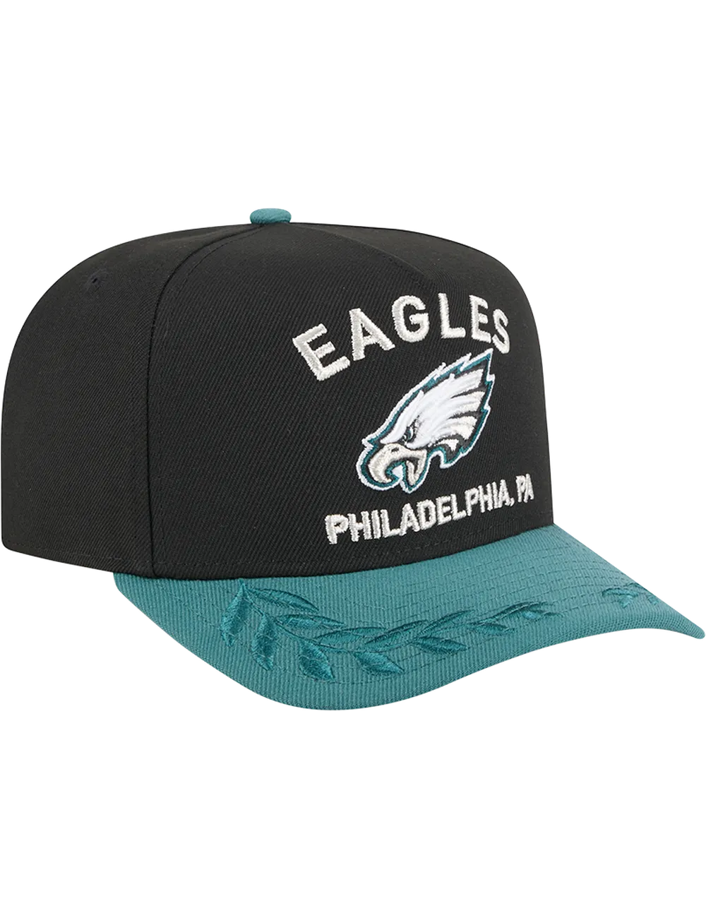 Philadelphia Eagles New Era NFL 25 Draft Pre-Curved 9FIFTY A-Frame Snapback Hat - Black