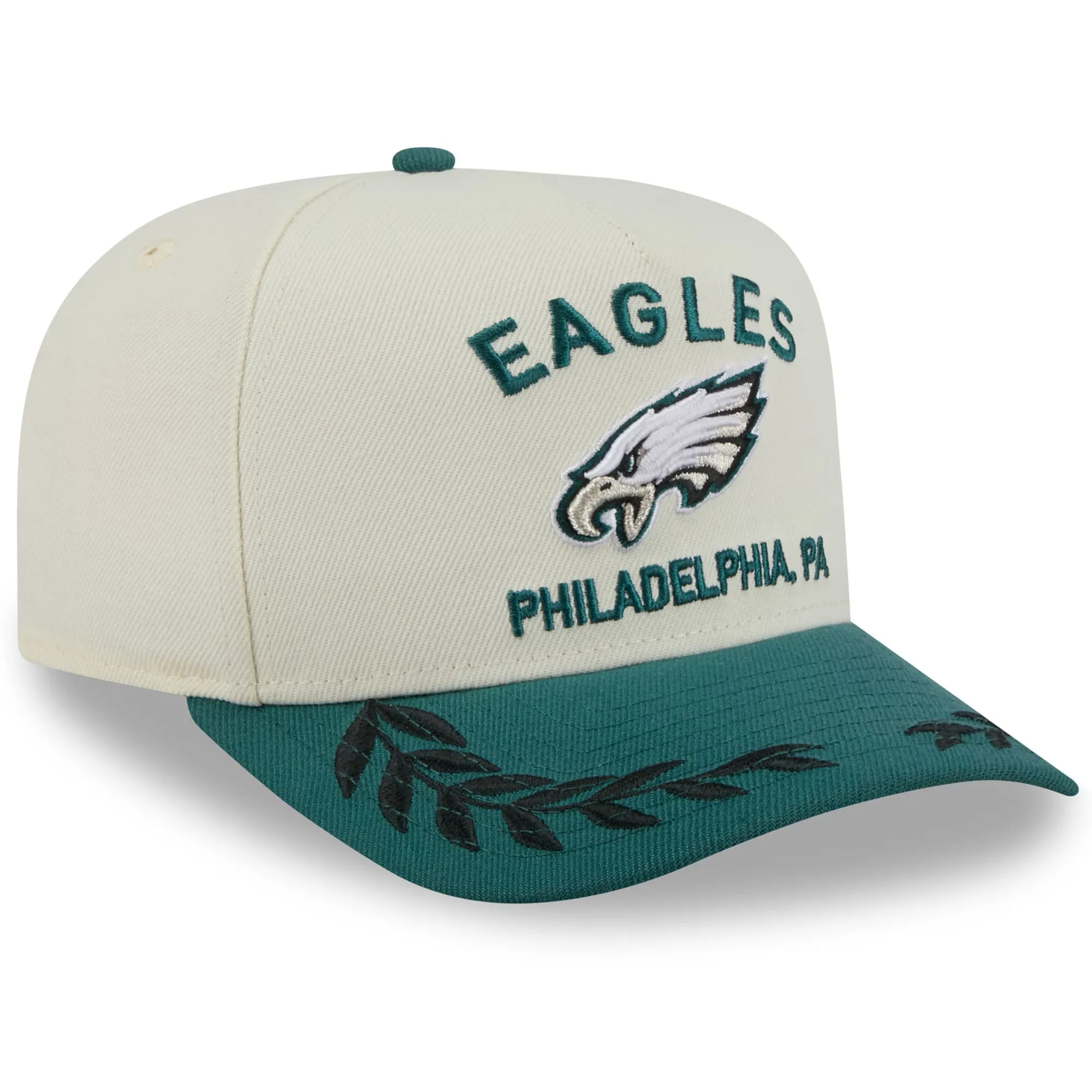 Philadelphia Eagles New Era NFL 25 Draft Pre-Curved 9FIFTY A-Frame Snapback Hat - Chrome