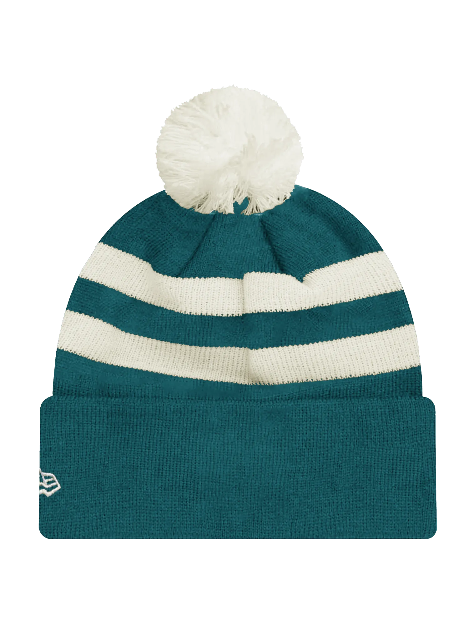 Philadelphia Eagles New Era NFL Ivory Stripe Pom Knit Beanie - Gren