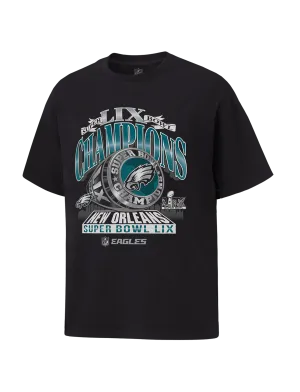 Philadelphia Eagles NFL Super Bowl LIX Champs Vintage T-Shirt - Faded Black