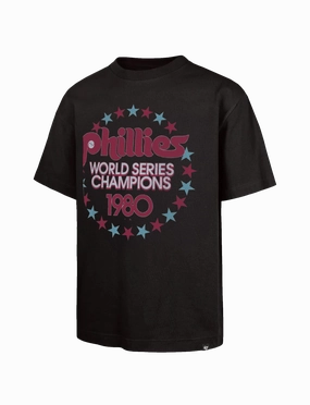 Philadelphia Phillies '47 MLB 80 Champs Vintage Foundation T-Shirt - Carbonite