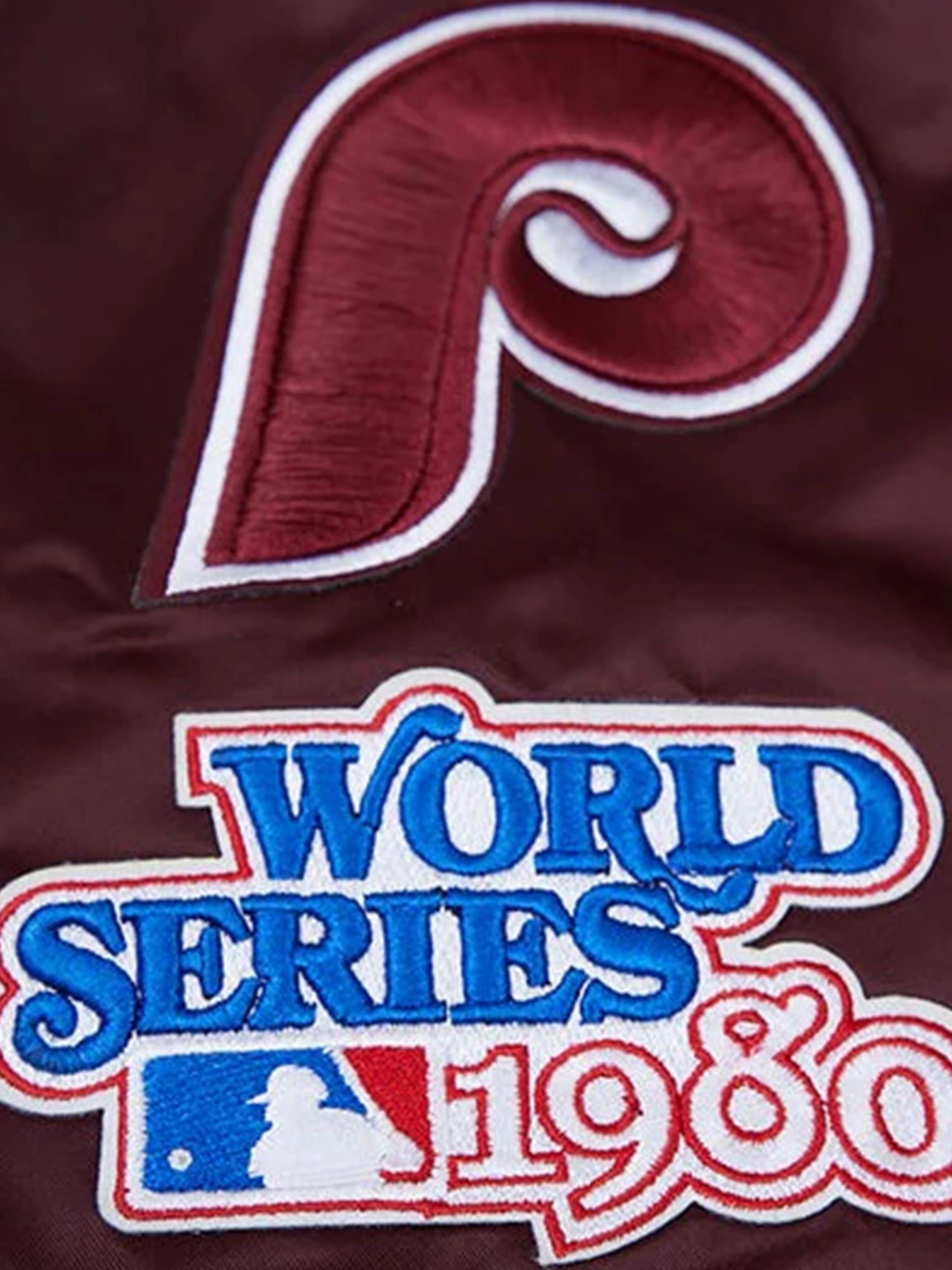 Philadelphia Phillies Pro Standard MLB Team Classic Satin Button Jacket - Wine