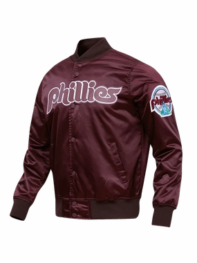 Philadelphia Phillies Pro Standard MLB Team Classic Satin Button Jacket - Wine