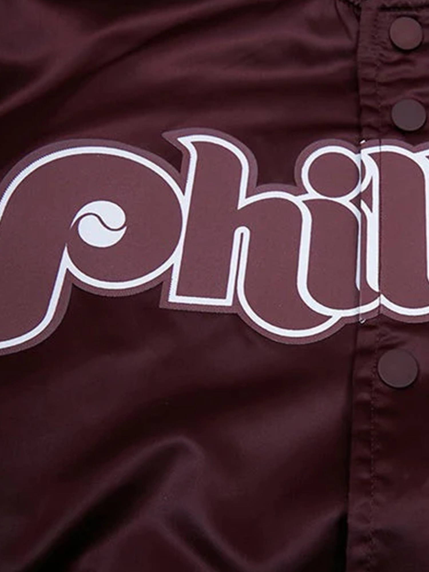 Philadelphia Phillies Pro Standard MLB Team Classic Satin Button Jacket - Wine
