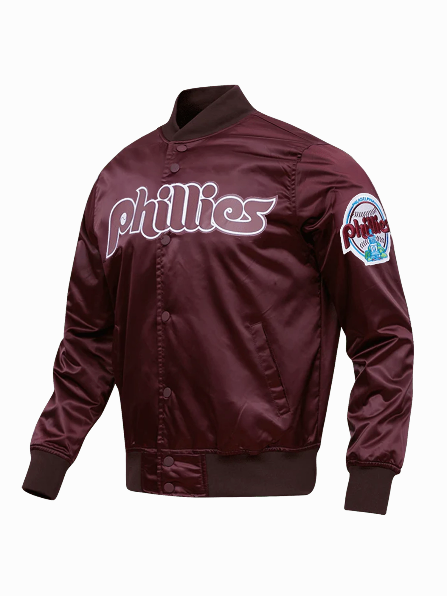Philadelphia Phillies Pro Standard MLB Team Classic Satin Button Jacket - Wine
