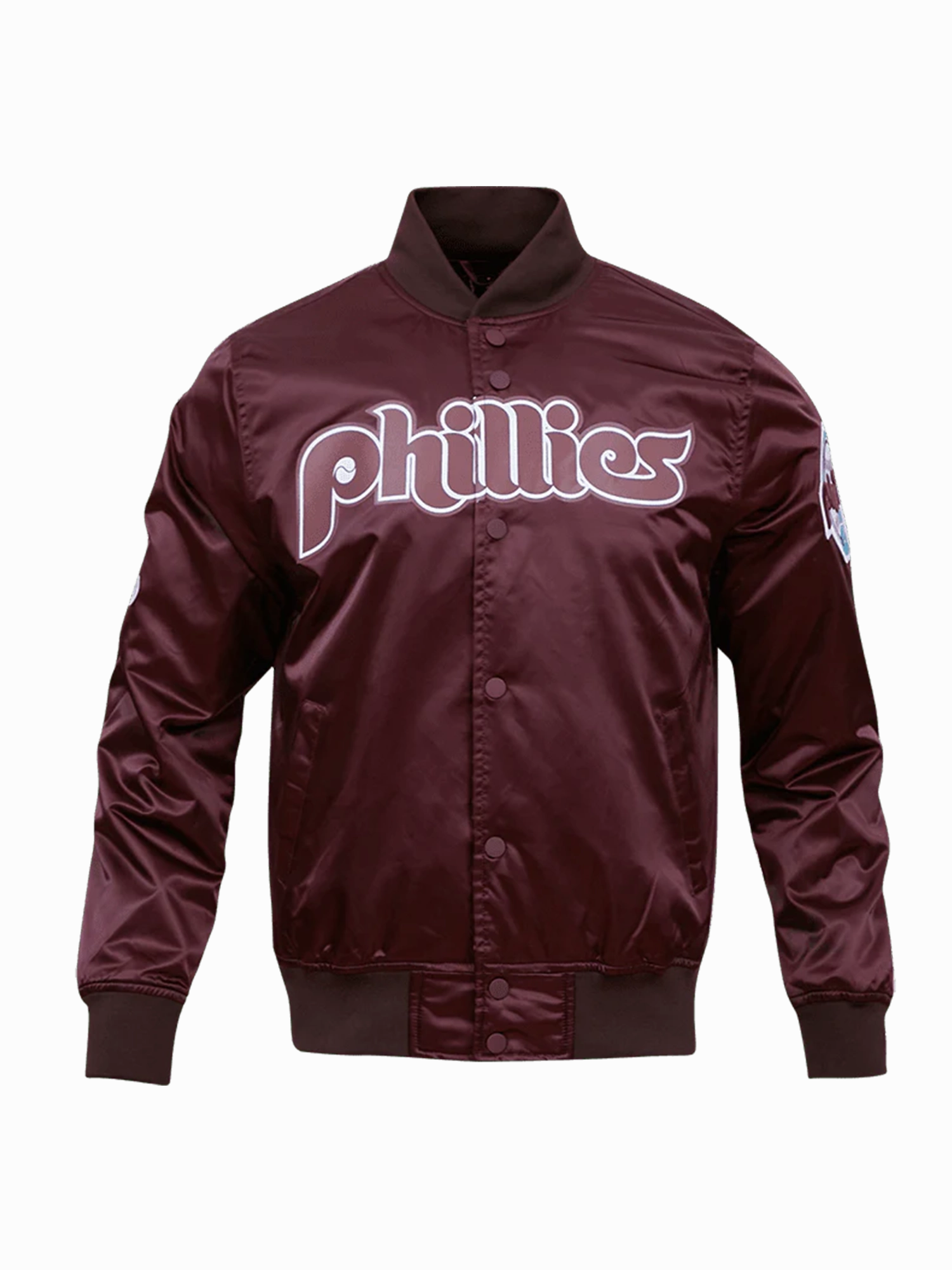 Philadelphia Phillies Pro Standard MLB Team Classic Satin Button Jacket - Wine