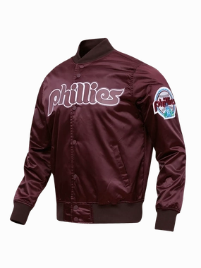 Philadelphia Phillies Pro Standard MLB Team Classic Satin Button Jacket - Wine