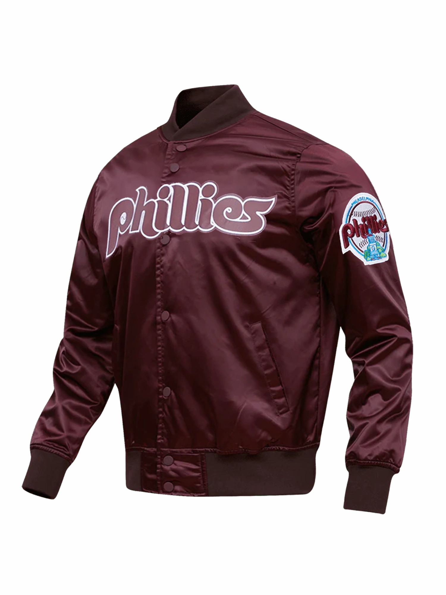 Philadelphia Phillies Pro Standard MLB Team Classic Satin Button Jacket - Wine