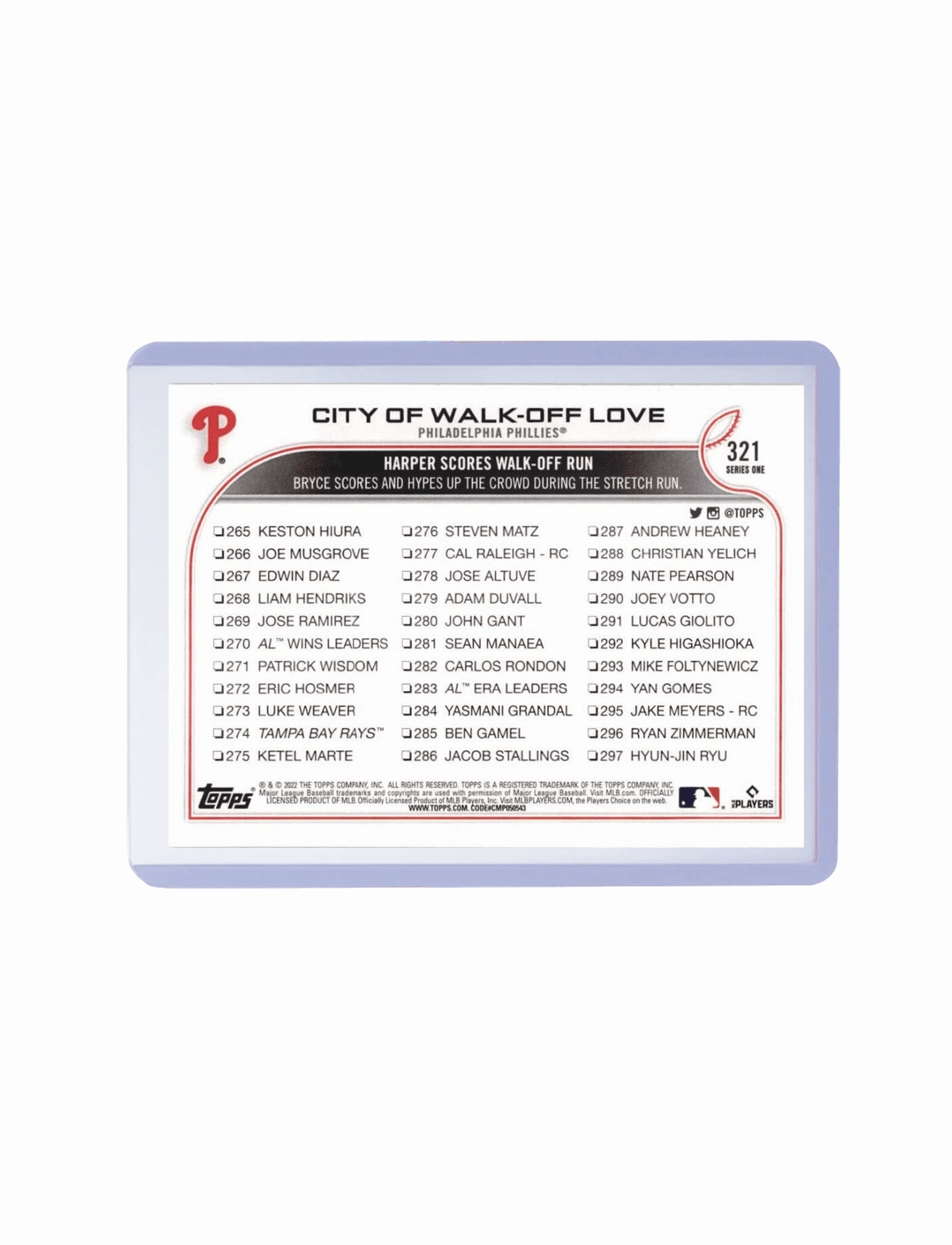 Philadelphia Phillies Topps MLB Series 1 22 Walk Off Card