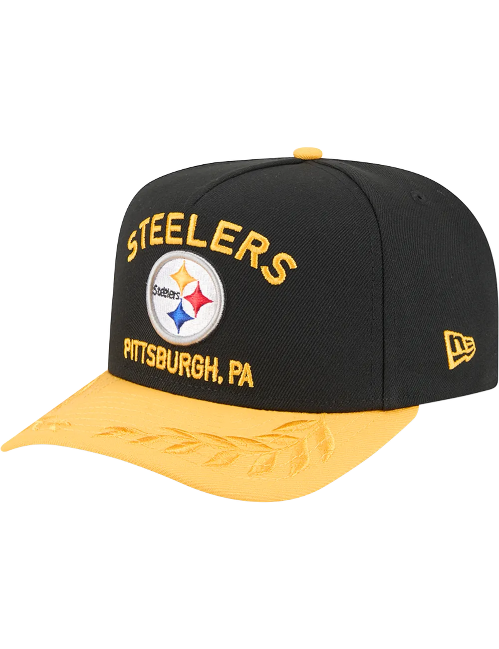 Pittsburgh Steelers New Era NFL 25 Draft Pre-Curved 9FIFTY A-Frame Snapback Hat - Black