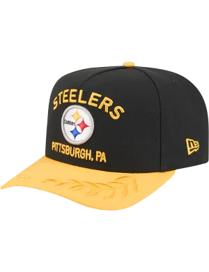 Pittsburgh Steelers New Era NFL 25 Draft Pre-Curved 9FIFTY A-Frame Snapback Hat - Black