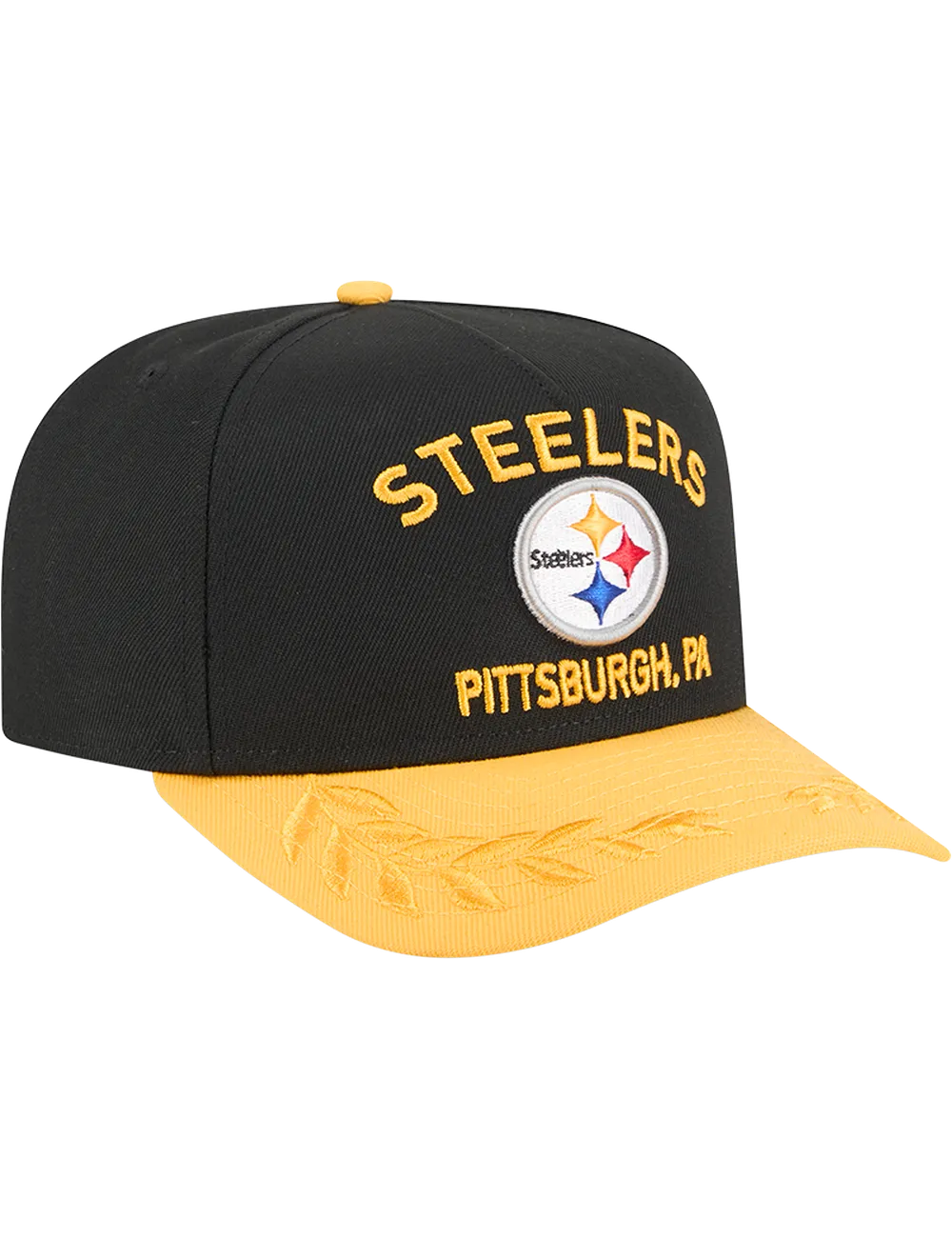 Pittsburgh Steelers New Era NFL 25 Draft Pre-Curved 9FIFTY A-Frame Snapback Hat - Black