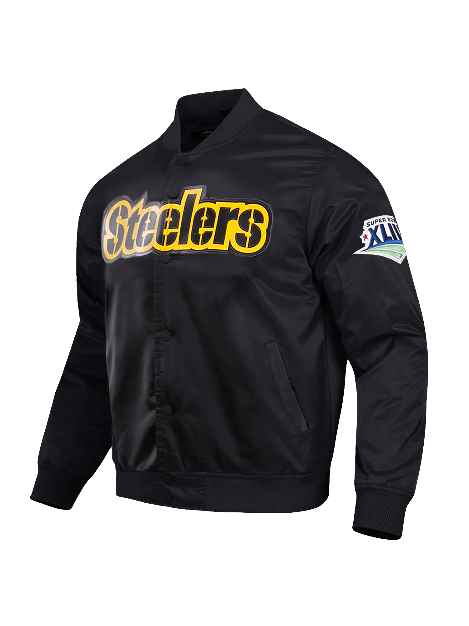 Pittsburgh Steelers Pro Standard NFL Team Classic Satin Button Jacket - Black