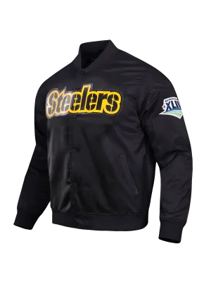 Pittsburgh Steelers Pro Standard NFL Team Classic Satin Button Jacket - Black