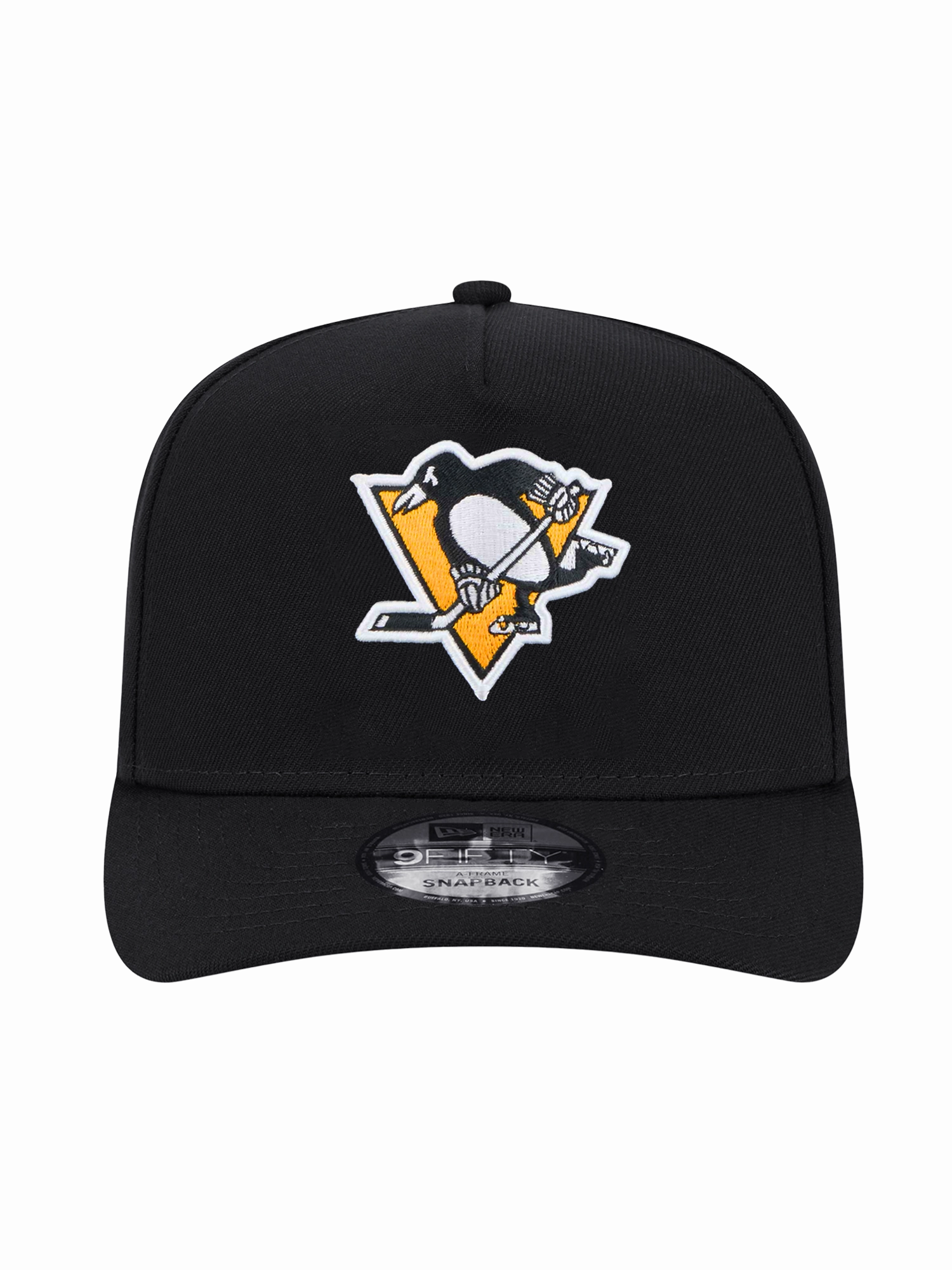 Pittsburgh Penguins New Era NHL Team Pre-Curved 9FIFTY A-Frame Snapback Hat - Black