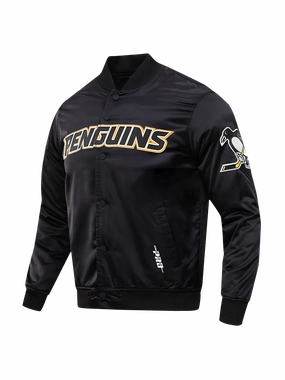 Pittsburgh Penguins Pro Standard NHL Team Classic Satin Button Jacket - Black