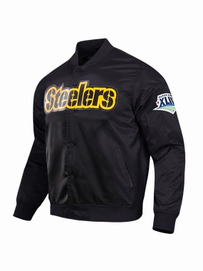 Pittsburgh Steelers Pro Standard NFL Team Classic Satin Button Jacket - Black