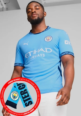 Puma Mens Manchester City 24/25 Home Jersey with FREE Manchester City Scarf