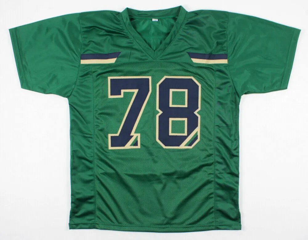 Ronnie Stanley Signed Notre Dame Fighting Irish Green Jersey (JSA COA) Ravens