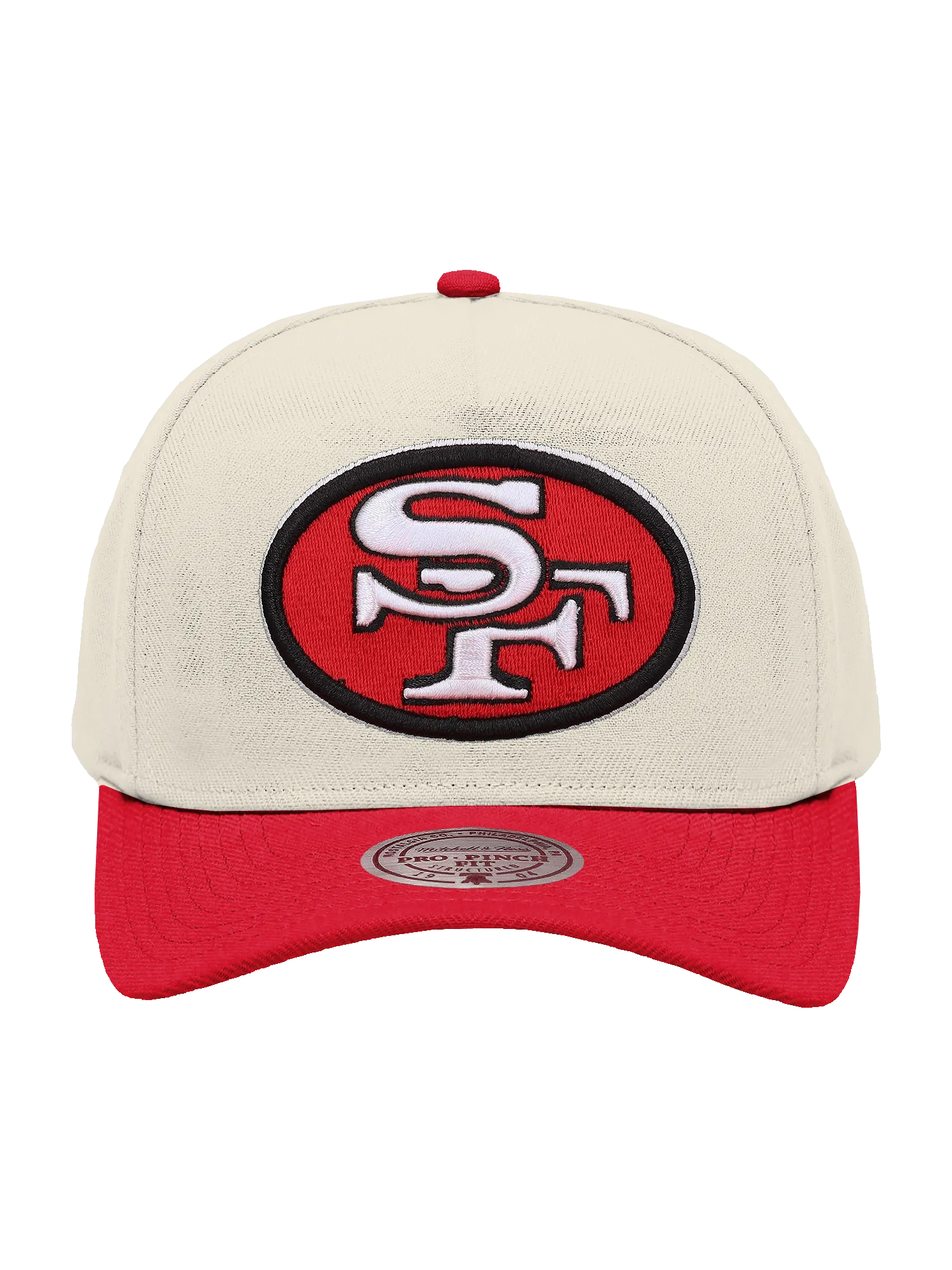 San Francisco 49ers Mitchell & Ness NFL Team 2T Pro Pinch Snapback Hat - Cream