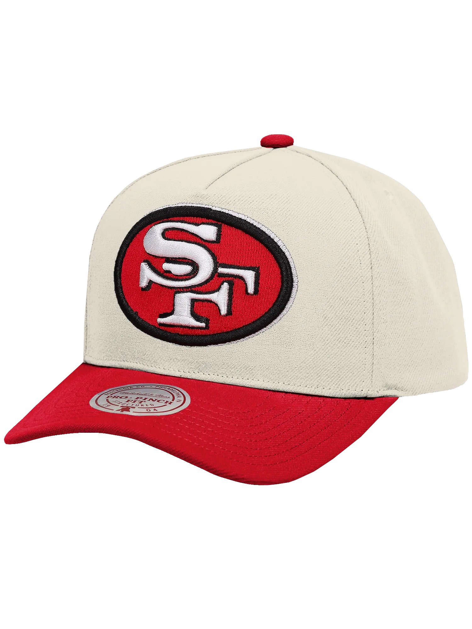 San Francisco 49ers Mitchell & Ness NFL Team 2T Pro Pinch Snapback Hat - Cream
