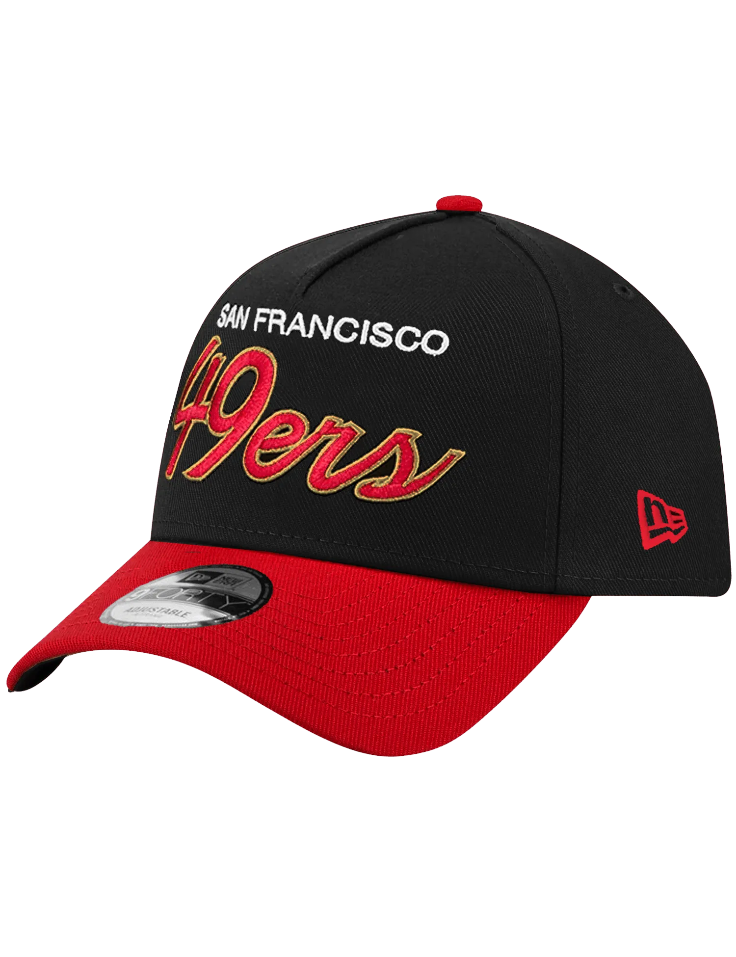 San Francisco 49ers New Era NFL 2T Script 9FORTY A-Frame Snapback Hat - Black
