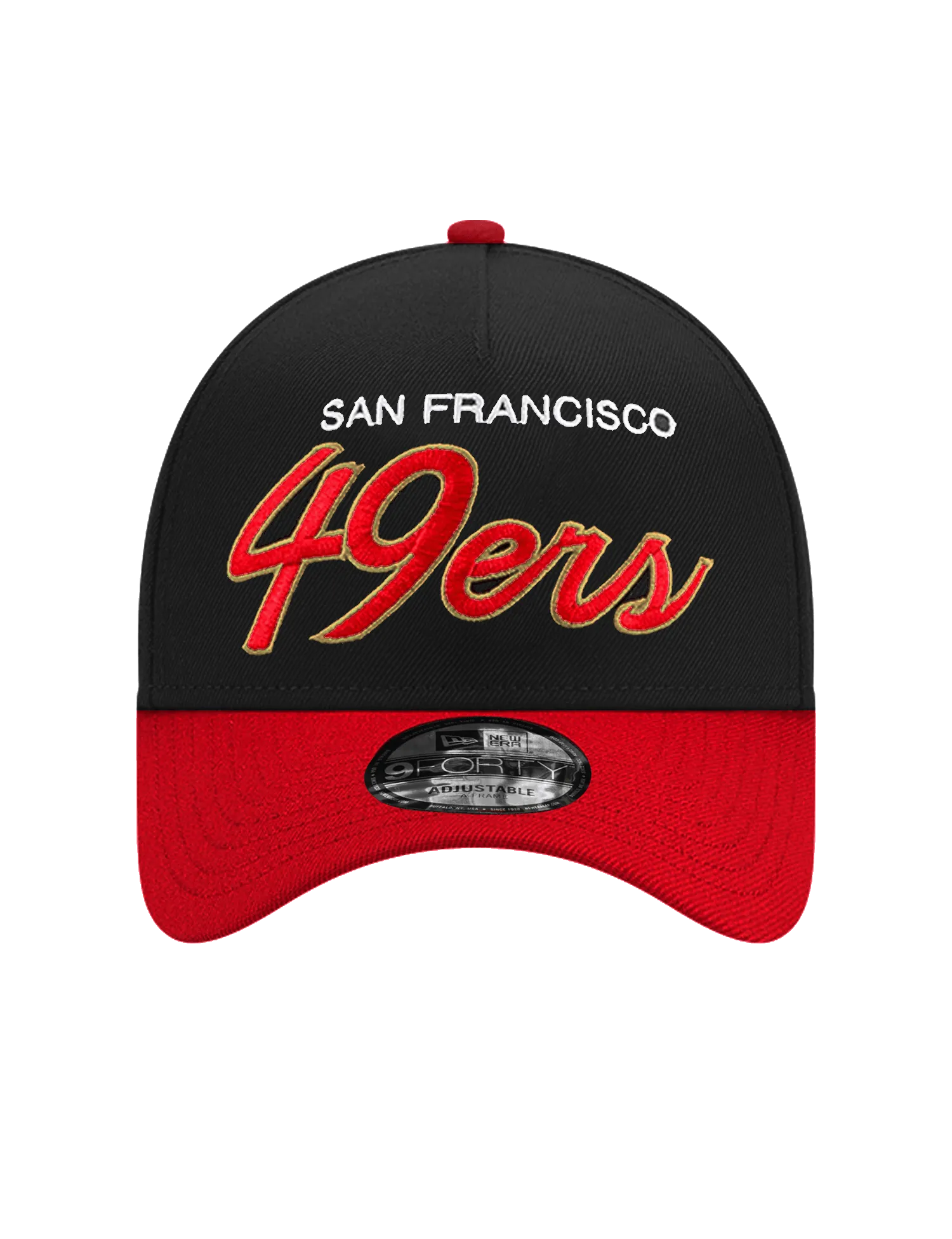 San Francisco 49ers New Era NFL 2T Script 9FORTY A-Frame Snapback Hat - Black