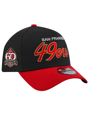 San Francisco 49ers New Era NFL 2T Script 9FORTY A-Frame Snapback Hat - Black