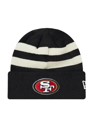 San Francisco 49ers New Era NFL Ivory Stripe Knit Beanie - Black