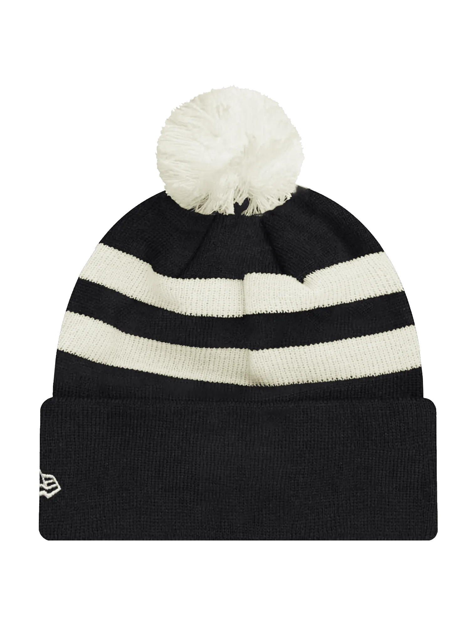 San Francisco 49ers New Era NFL Ivory Stripe Pom Knit Beanie - Black