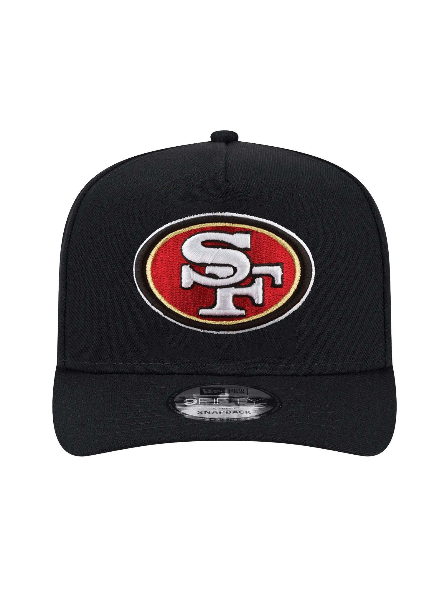 San Francisco 49ers New Era NFL Team 9FIFTY A-Frame Pre-Curved Snapback Hat - Black