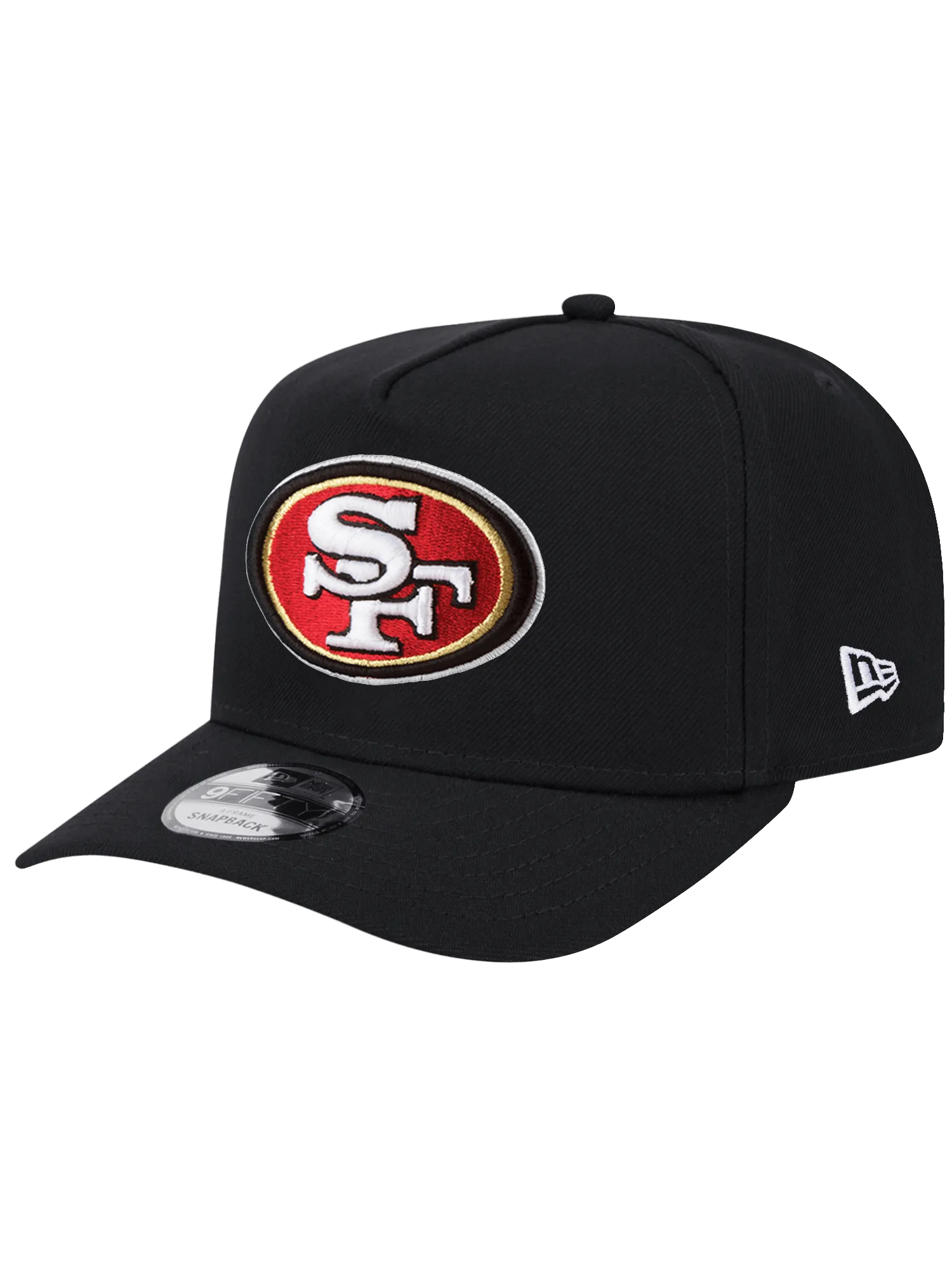 San Francisco 49ers New Era NFL Team 9FIFTY A-Frame Pre-Curved Snapback Hat - Black