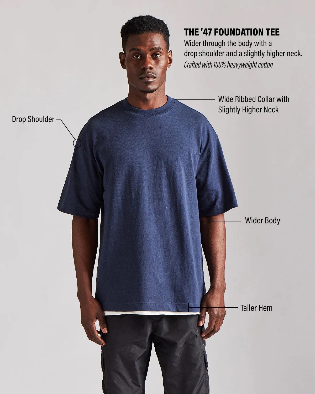 San Diego Padres '47 MLB Throwback Vintage Foundation T-Shirt - Carbonite