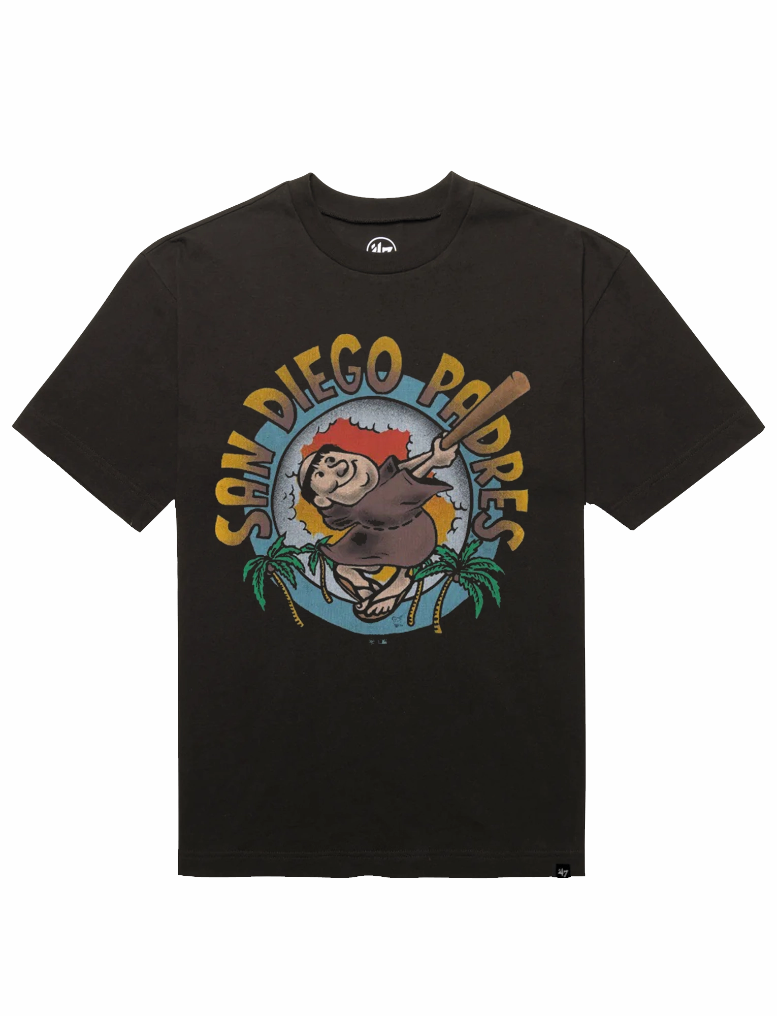 San Diego Padres '47 MLB Throwback Vintage Foundation T-Shirt - Carbonite