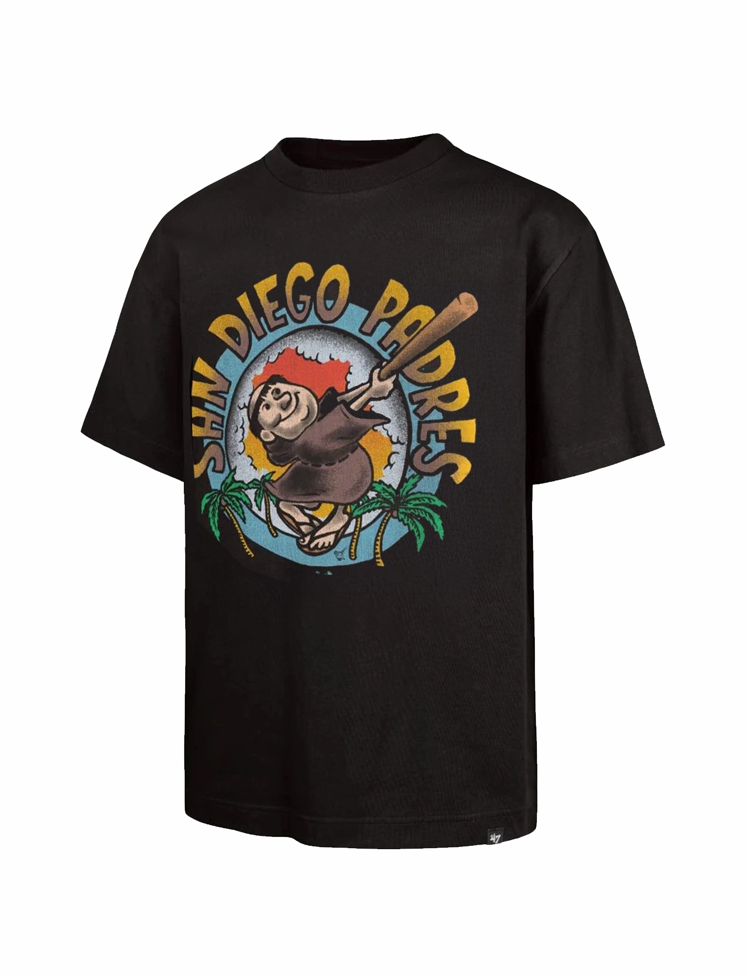 San Diego Padres '47 MLB Throwback Vintage Foundation T-Shirt - Carbonite