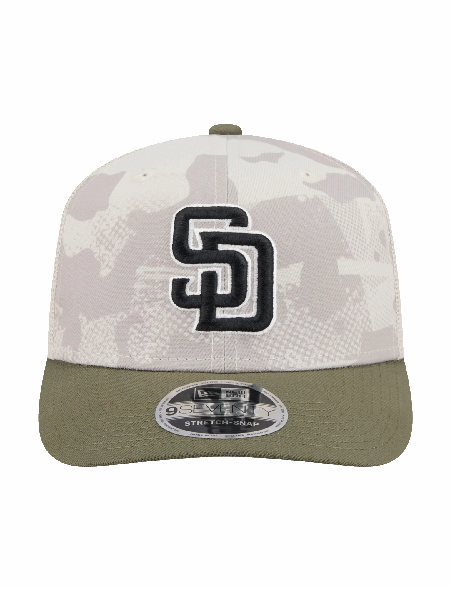 San Diego Padres New Era MLB Armed Forces 2025 9SEVENTY Stretch-Snapback Hat