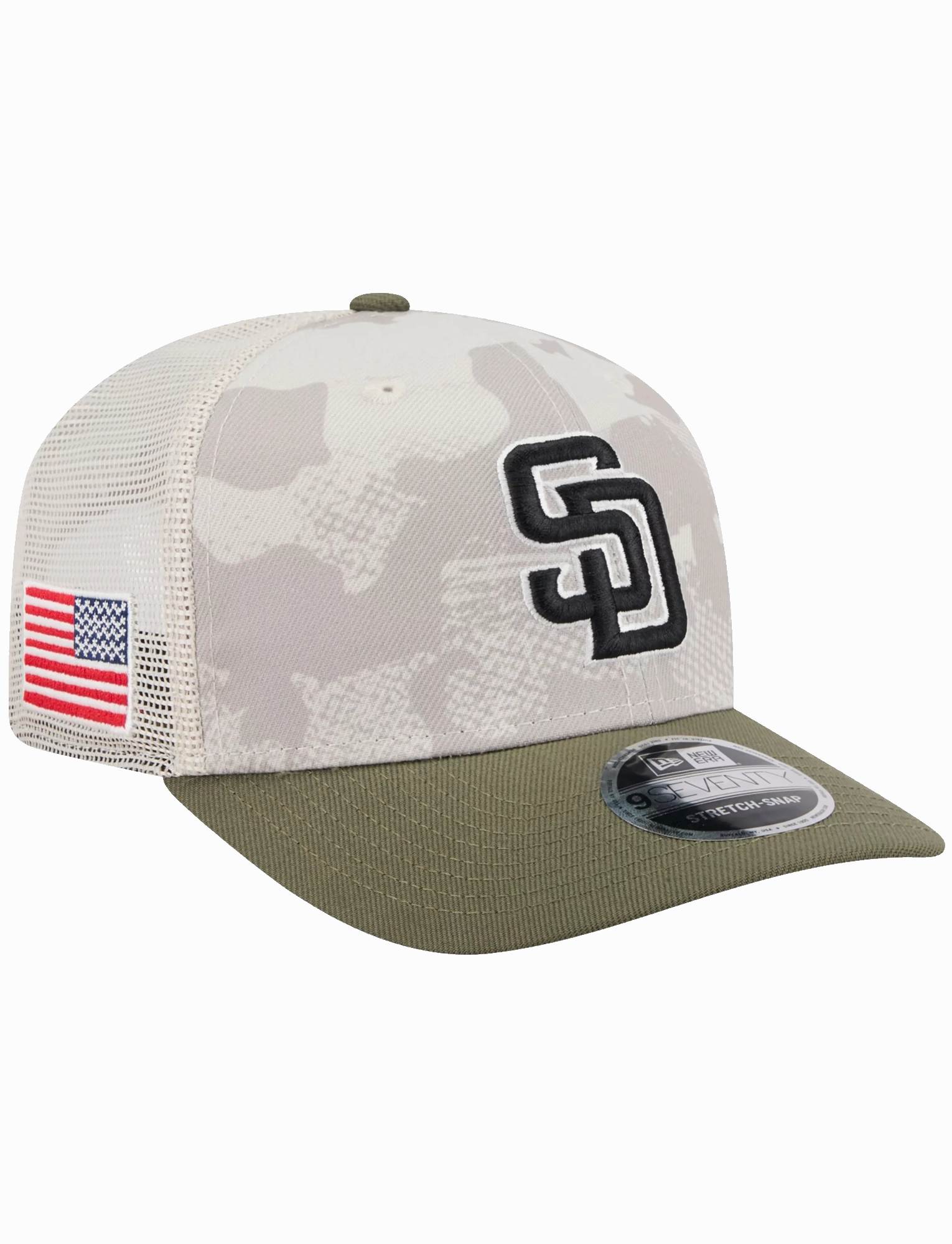 San Diego Padres New Era MLB Armed Forces 2025 9SEVENTY Stretch-Snapback Hat