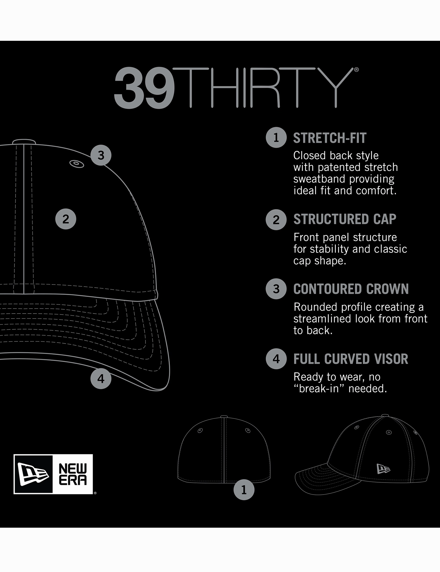 San Diego Padres New Era MLB Team 39THIRTY Stretch-Fit Hat - Brown