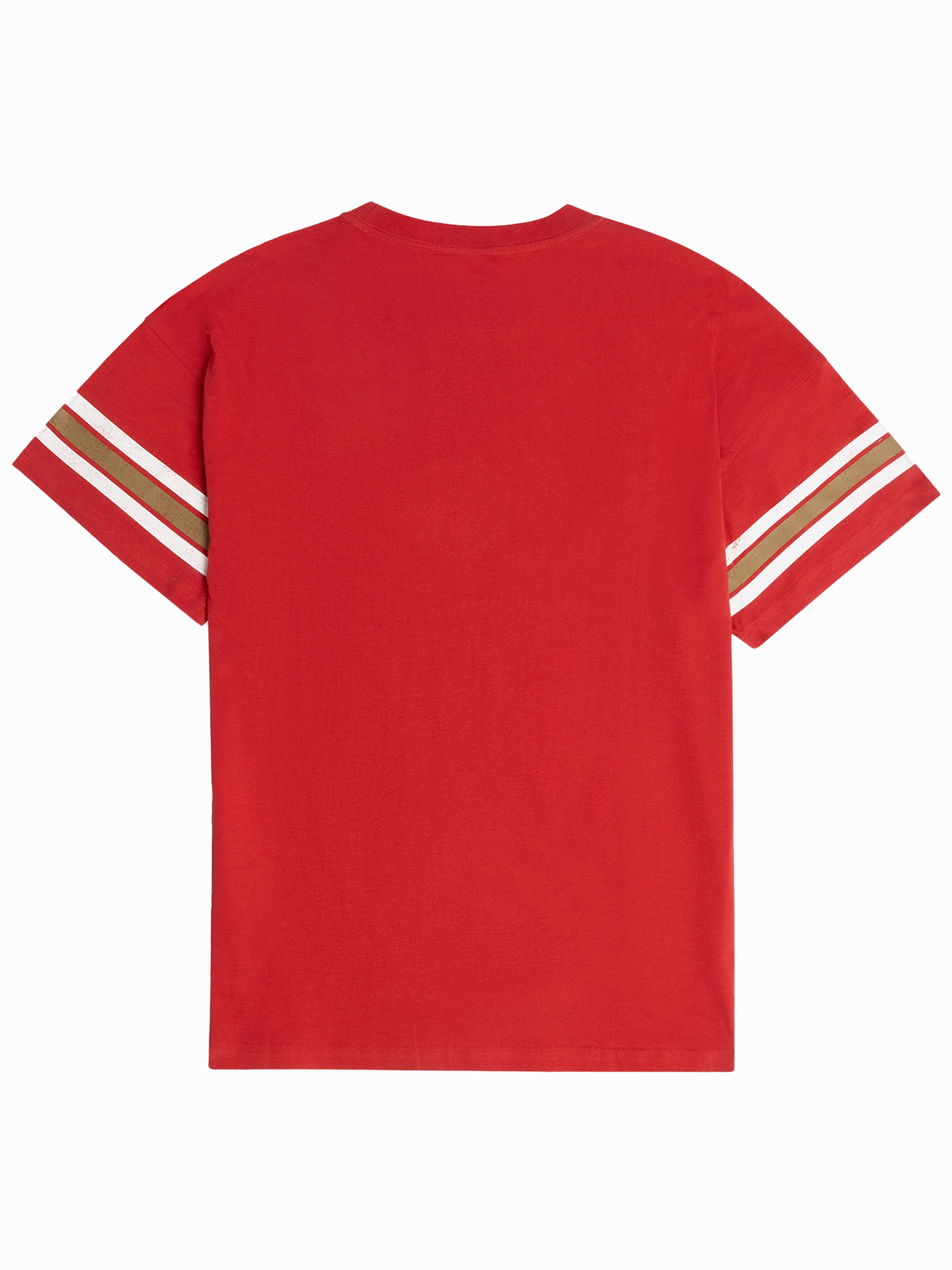 San Francisco 49ers Majestic NFL Vintage Stripe Oversized T-Shirt - Red