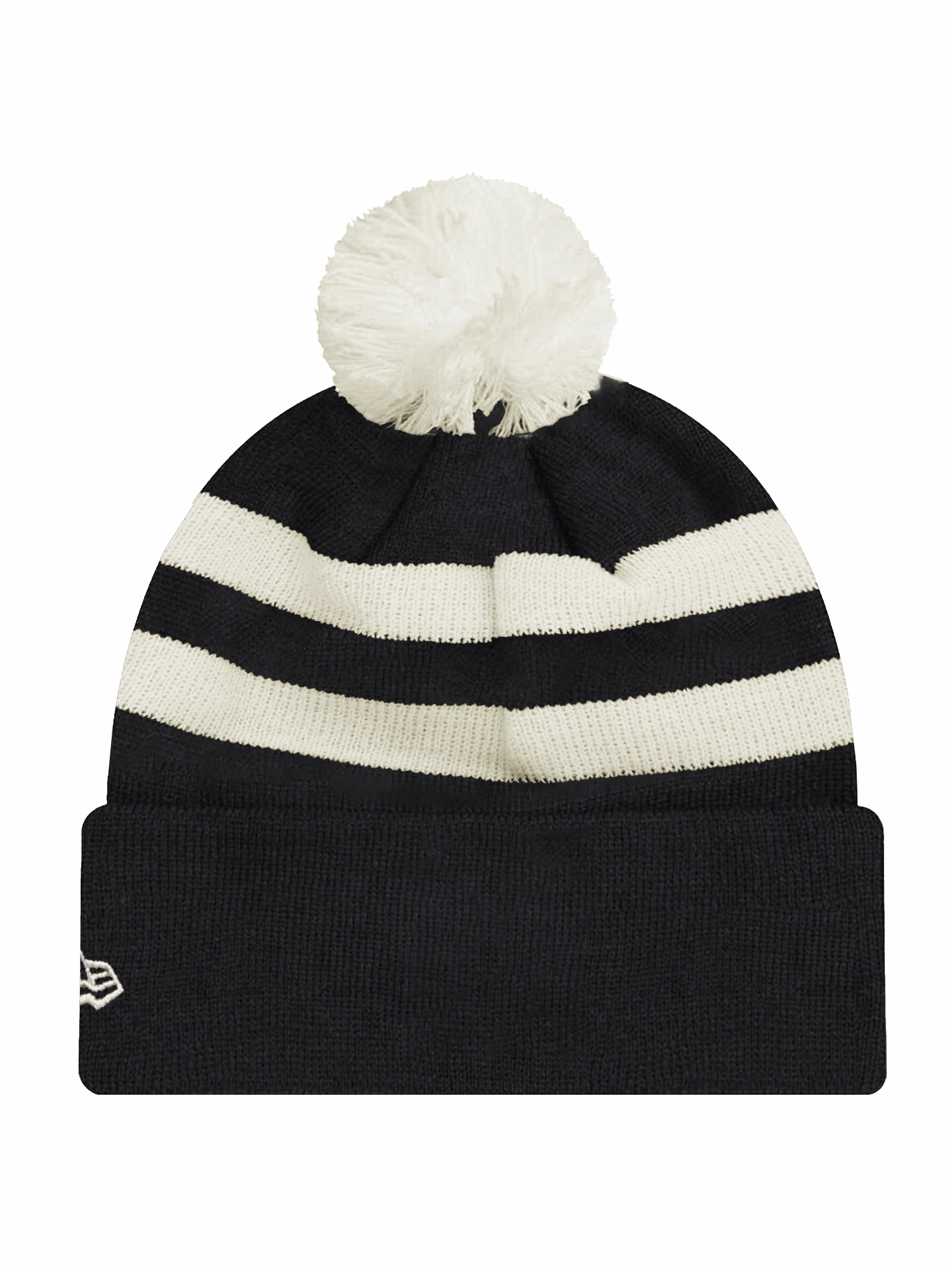 San Francisco 49ers New Era NFL Ivory Stripe Pom Knit Beanie - Black