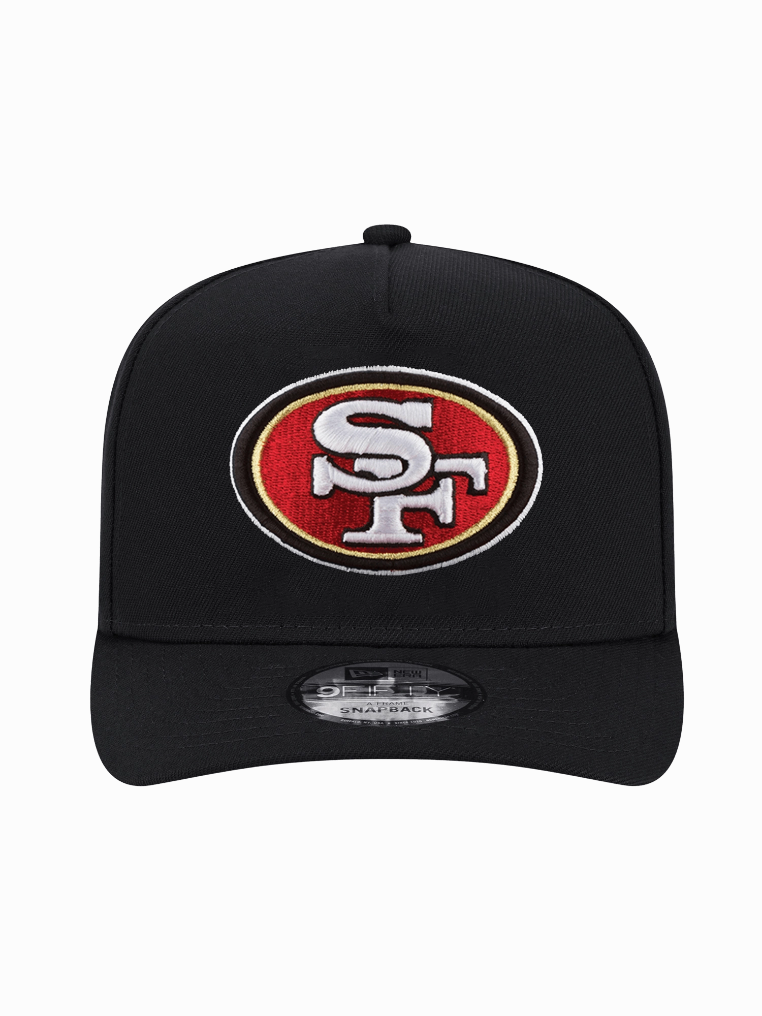 San Francisco 49ers New Era NFL Team 9FIFTY A-Frame Pre-Curved Snapback Hat - Black